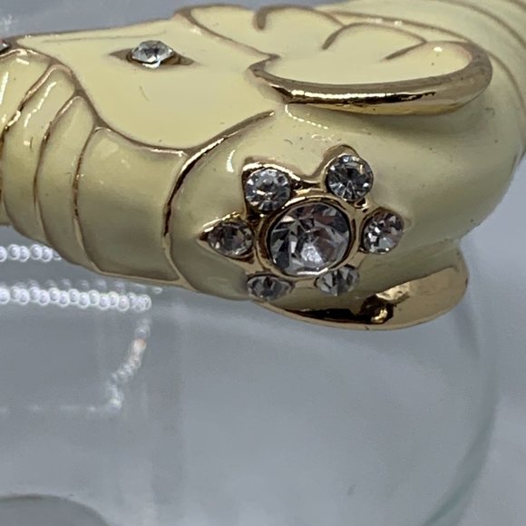 Vintage Kenneth Jay Lane White Elephant Head Bracelet - Picture 4 of 8